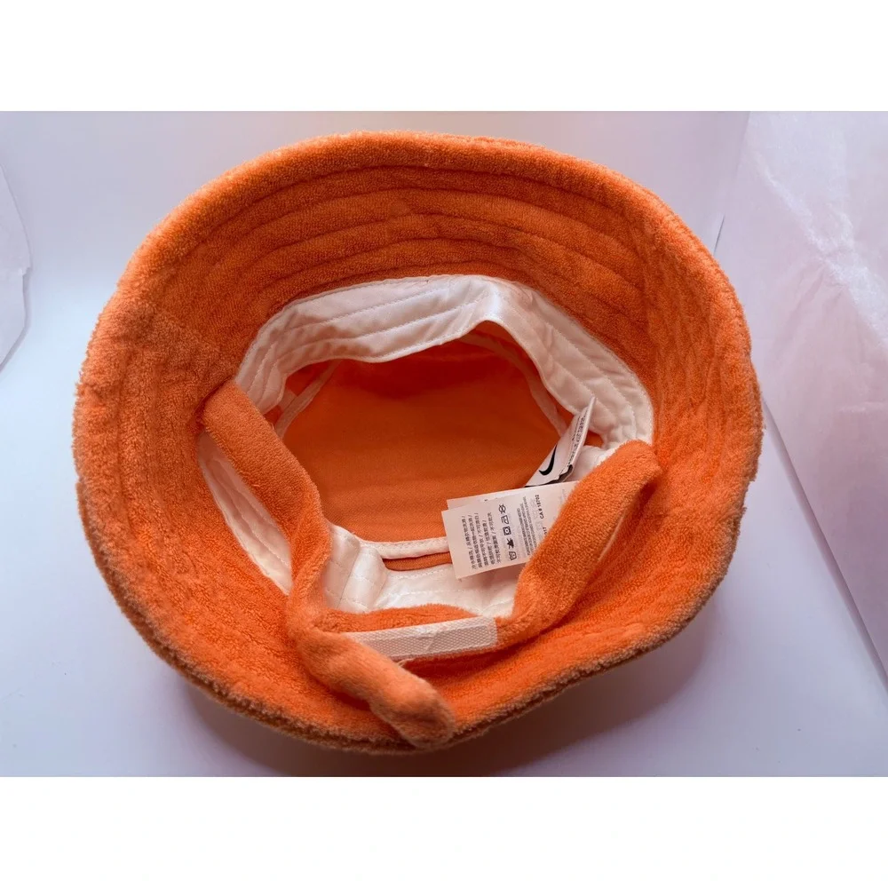 Nike Baby Terry Cloth Bucket Hat Orange Embroidered Swoosh 6M N013-N8N